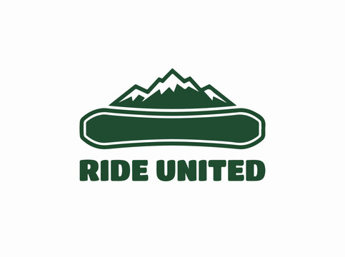 Ride United mountain bike logo design.