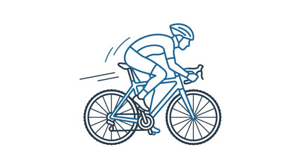 Fototapeta premium Professional Road Cyclist Riding Fast on Racing Bike