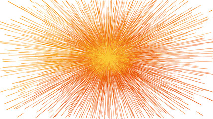 Naklejka premium Abstract Burst of Orange and Yellow Lines Radiating from Center on White Background