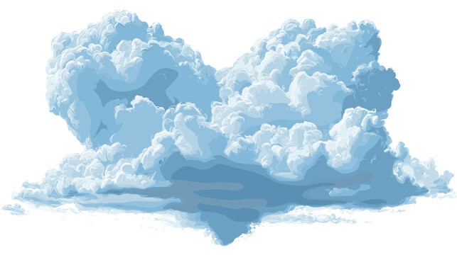 Dramatic Cumulonimbus Clouds in Blue and White with Detailed Textures and Shadows