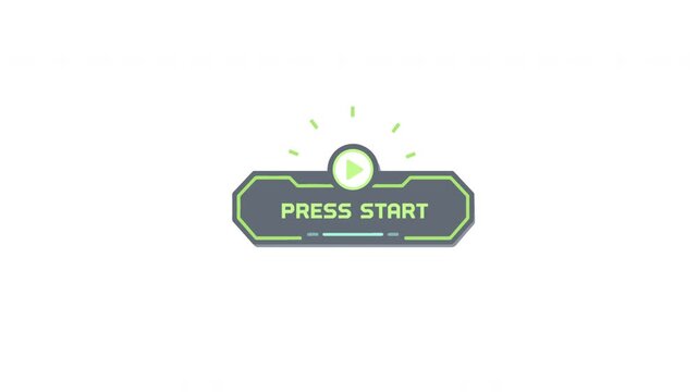 Press Start Button Animation with Neon Green Loop
