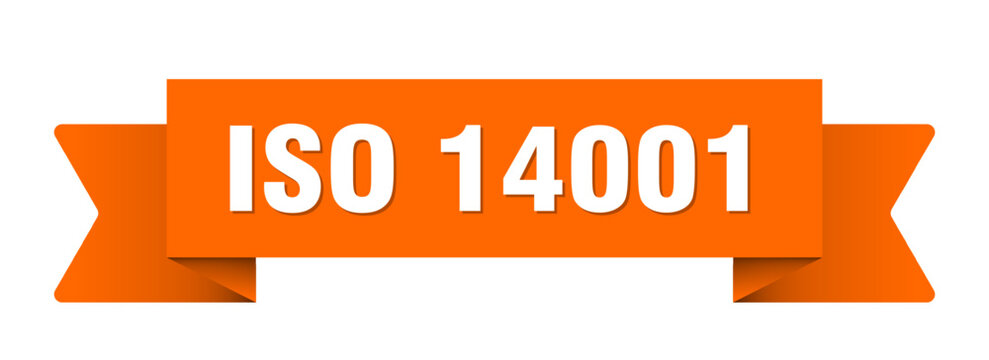 iso 14001 ribbon isolated on transparent background. iso 14001 ribbon