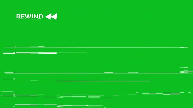Retro VHS tape rewind animation on green screen background Overlay Loop. 4k video