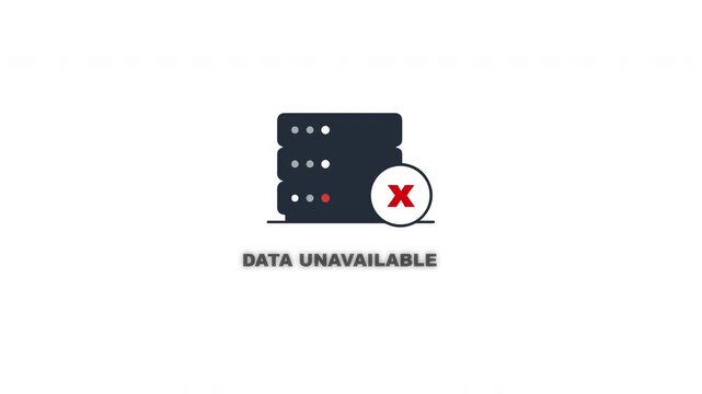 Server Error Data Unavailable Icon Animation White Background 4K