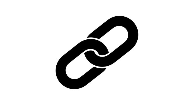 Interlocked Chain Links Silhouette Against White Background