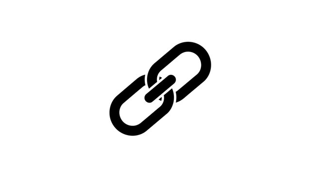 Interlocked Chain Links Silhouette Against White Background