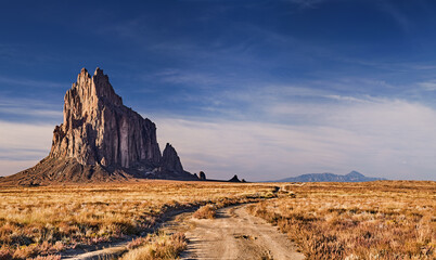 Shiprock the great volcanic rock formation in desert of New Mexico, USA © Dmitry Pichugin
