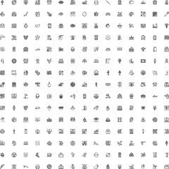 Fototapeta premium Large collection of diverse pictogram line icons in a vector set, featuring various topics and concepts for digital design and user interface elements