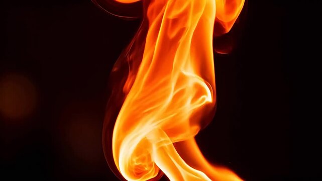 Orange flame with swirling pattern