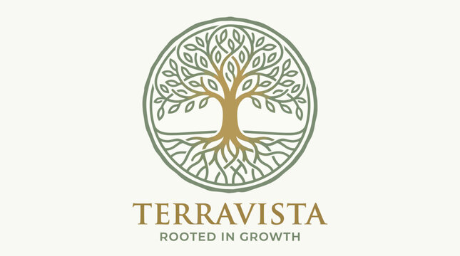 TerraVista Rooted in Growth logo with a tree in a circle.