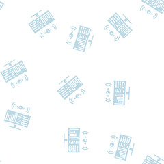 Fototapeta premium monitoring system vector glyph seamless pattern monitoring system sign illustration