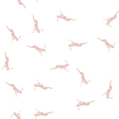 Fototapeta premium hare wild animal vector glyph seamless pattern hare wild animal sign illustration