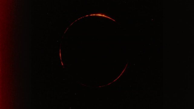 Total solar eclipse creating an annular ring of fire effect