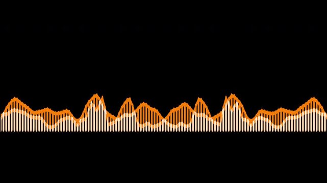 Colorful audio waveform spectrum animation.Spectrum audio animation, Wave form Audio Isolated on background. Audio spectrum wave effect, waveform beats.Green background.