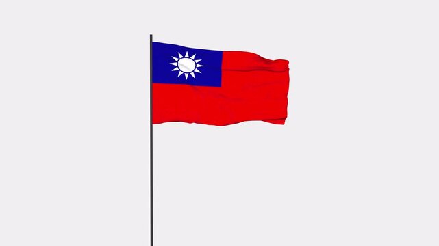 Taiwan Flag Animation 4K Transparent Background with Alpha Channel
