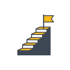 Obraz premium Stepped Career Ascent Pathway Vector Icon