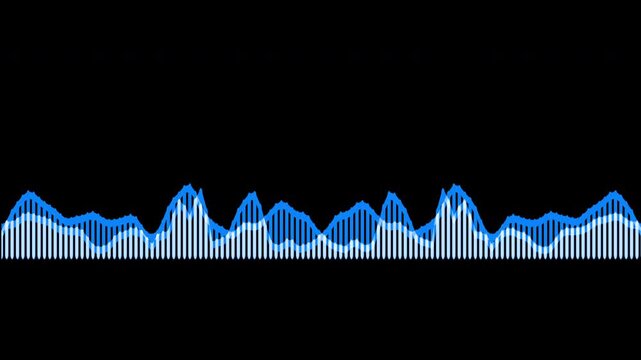 Colorful audio waveform spectrum animation.Spectrum audio animation, Wave form Audio Isolated on background. Audio spectrum wave effect, waveform beats.Green background.