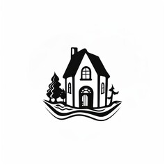 Fototapeta premium House logo architecture monochrome.