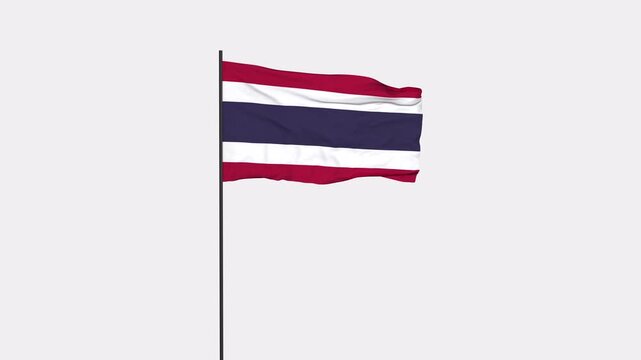 Thailand Flag Animation 4K Transparent Background with Alpha Channel