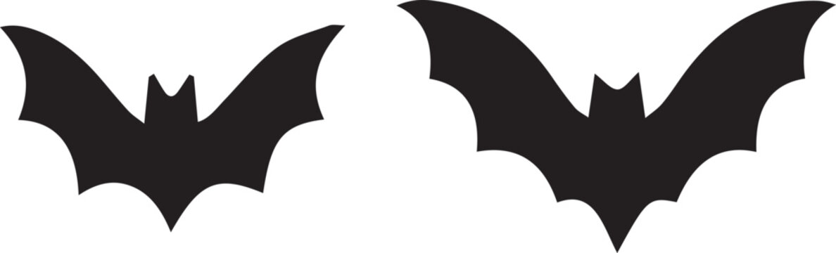 Black bat wings silhouette icon pair Vector