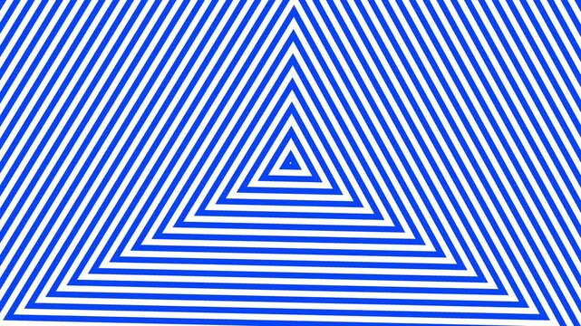A loop animation hypnotic triangle pattern background,blue and white color with motion blur