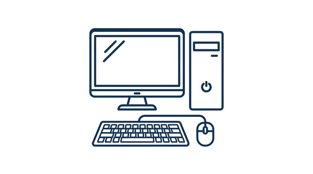 Desktop Computer System with Monitor Tower Keyboard and Mouse