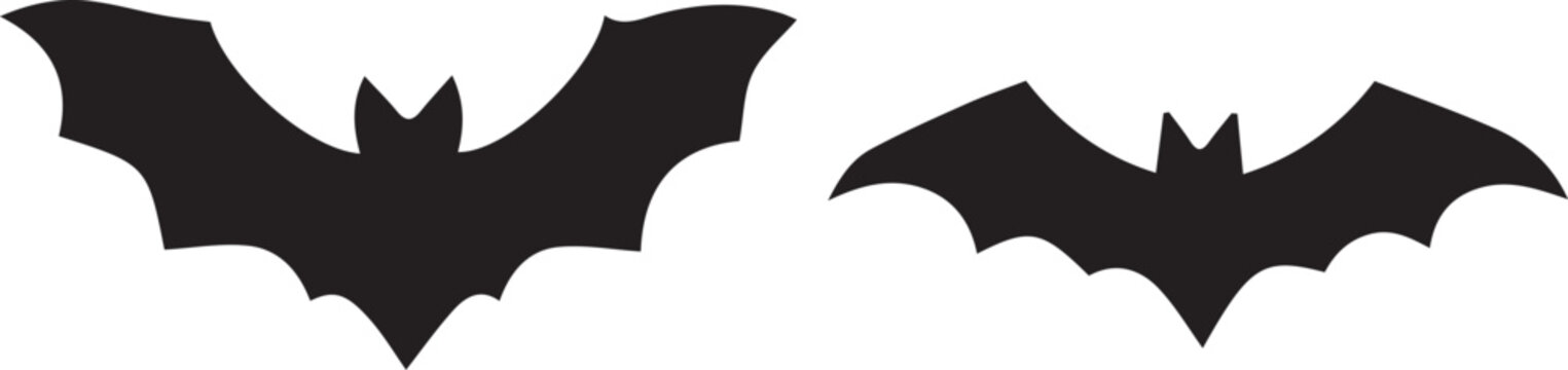 Black bat wings silhouette icon pair Vector