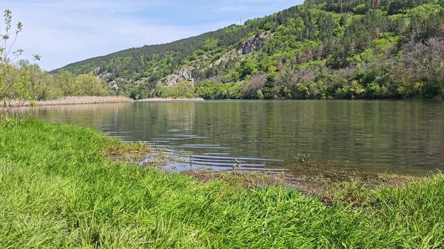 Spring Landscape of Pancharevo lake, Sofia city Region, Bulgaria