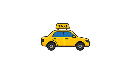 Obraz premium Yellow Taxi Car Illustration