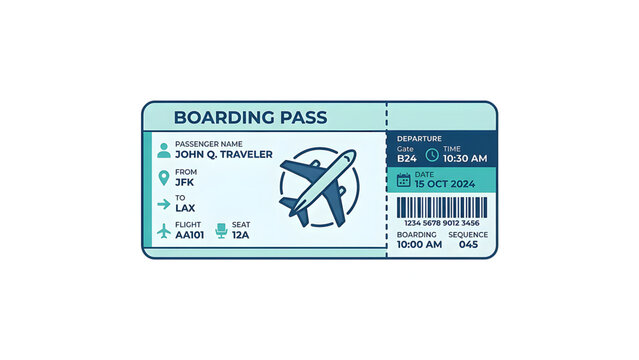 Airplane boarding pass ticket