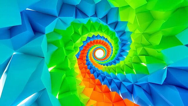Colorful geometric spiral pattern