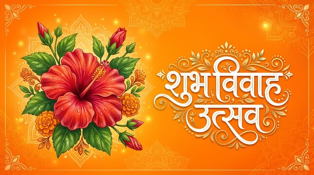 Marathi Calligraphy for Sankashti Chaturthi means pooja and fasting day of the Hindu god lord Ganesh