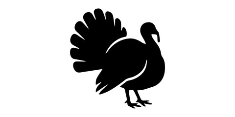 Fototapeta premium turkey silhouette simple icon set, black color and white background,Black turkey silhouette on white background, black silhouette vector turkey, pro vector