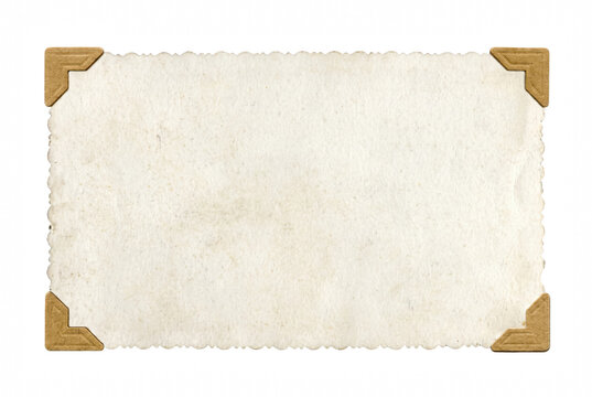 Aged Blank Photo with Scalloped Edges and Mounting Corners