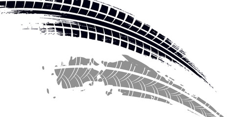 Tire tread marks, wheel textures, tire marks - car racing, motocross, drift, rally, off-road and others. modern © fathor