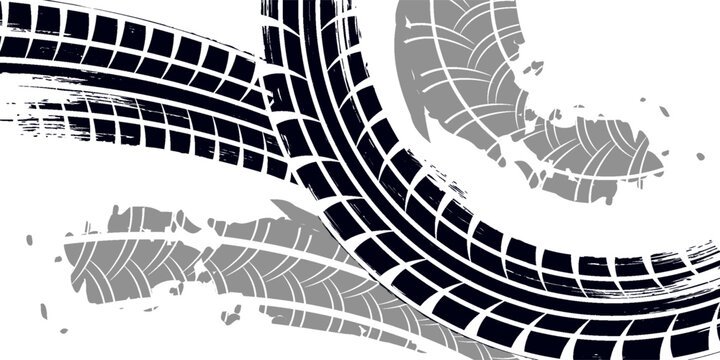 Tire tread marks, wheel textures, tire marks - car racing, motocross, drift, rally, off-road and others. modern