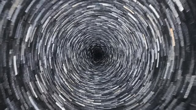 Abstract star trail time lapse creates hypnotic circular pattern