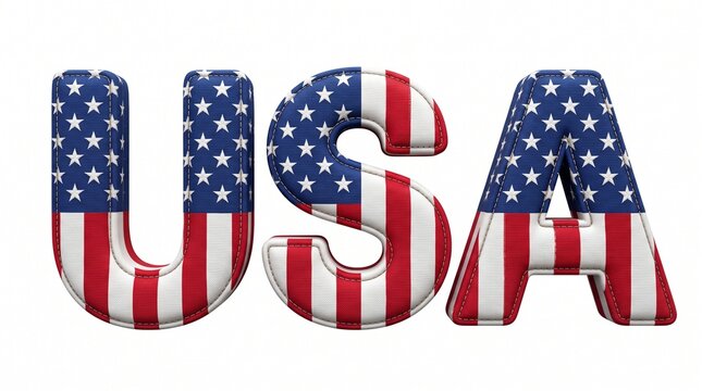 Neon sign with "Happy 4th of July" text in red, white, and blue colors glowing brightly on a white background