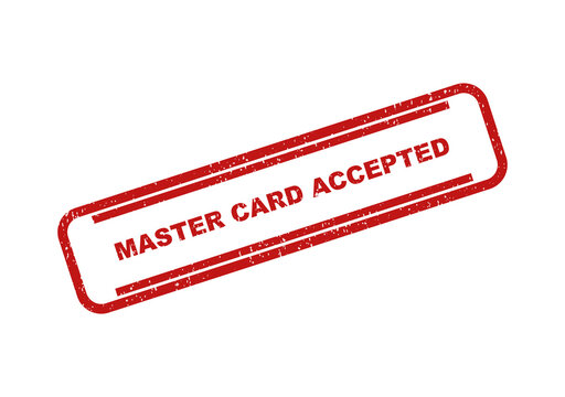 Master card accepted red ink rubber stamp text design on paper