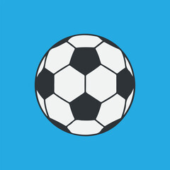 Fototapeta premium Classic soccer ball football vector illustration isolated on a blue background.