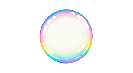 Iridescent soap bubble with colorful translucent reflections © Tyasa