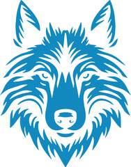 Fototapeta premium Stylized Wolf Head Icon Wild Animal Face Logo Predator Mascot Tribal Emblem Fierce Canine Wildlife Symbol Minimal Silhouette Graphic Design Isolated Illustration Artwork with transparent background.