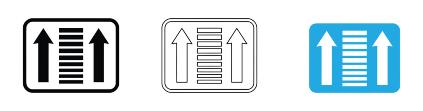 Information panel with horizontal bars and up arrows representing data sorting and interface. Sort and filter icons for data organization and management vector illustration.