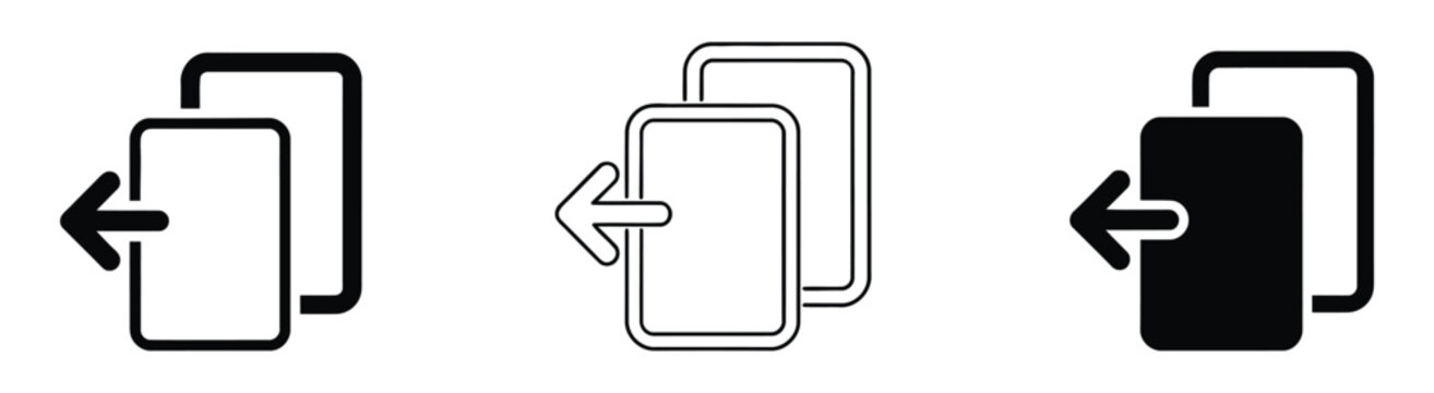 File transfer icon. Swap arrows icon set. Concept of exchange, synchronization, data transfer, switching, workflow, and bidirectional communication. Vector illustration.  
