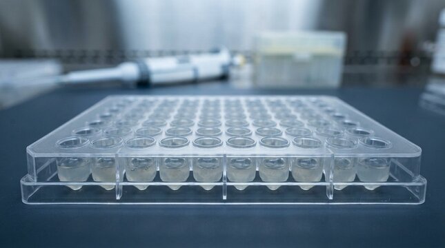 96-Well Microplate with Cloudy Cell Suspension for Flow Cytometry Panel Staining