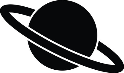 Silhouette vector of Saturn planet icon with ring simple design © Golshan Ara Monny