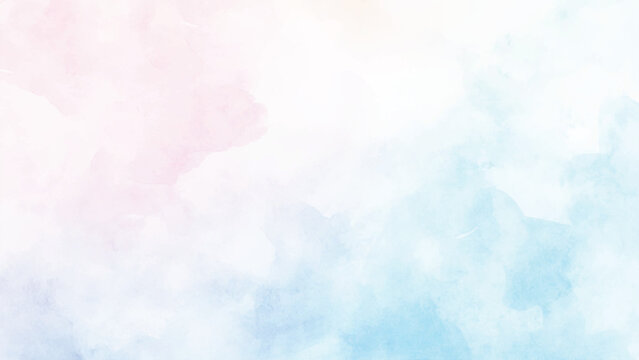 blue watercolor paint background design with colorful orange pink borders and bright center, watercolor bleed and fringe with vibrant distressed grunge texture