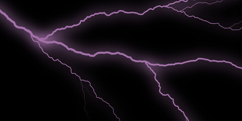 Abstract swirling dark background with vibrant electric pink lightning bolts, night, intense. Powerful lightning bolt striking through ominous dark sky. Ideal for weather and natural disaster concepts © Sofiqul