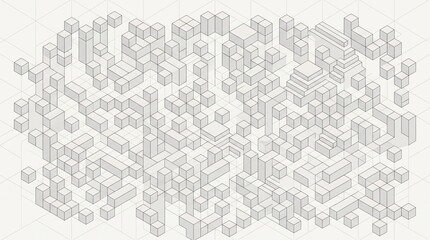 Obraz premium Geometric Abstract Isometric Cube Pattern Vector Background