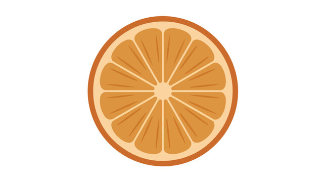 A vibrant orange slice cut in half on a white background